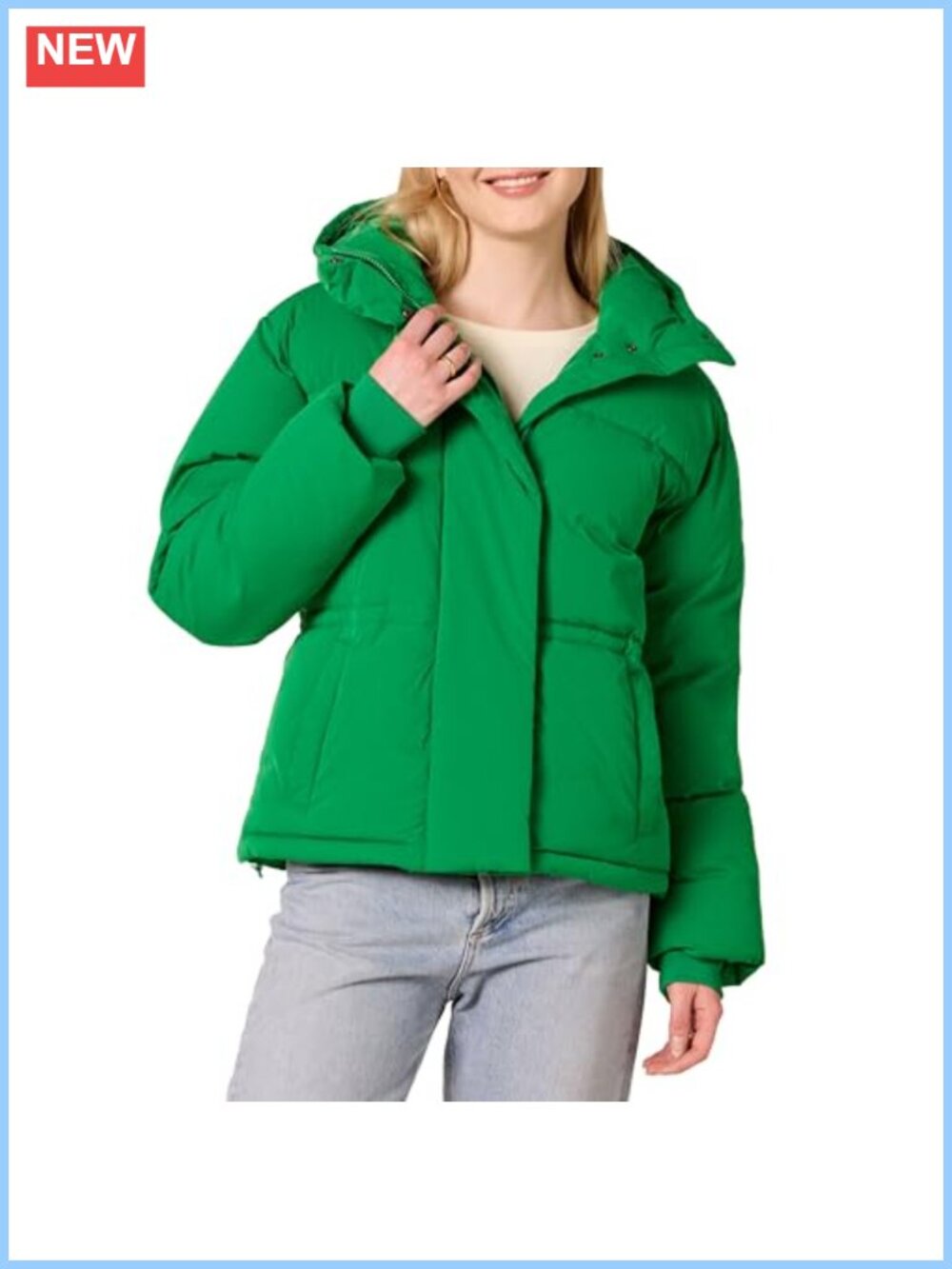 Women's Short Waisted Puffer Jacket Water-Resistant Quilted Winter Coat